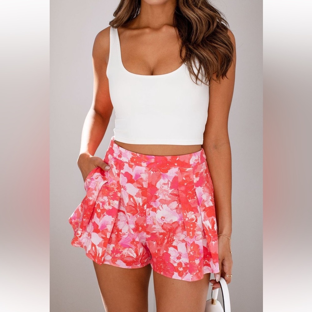 Field of flowers red shorts